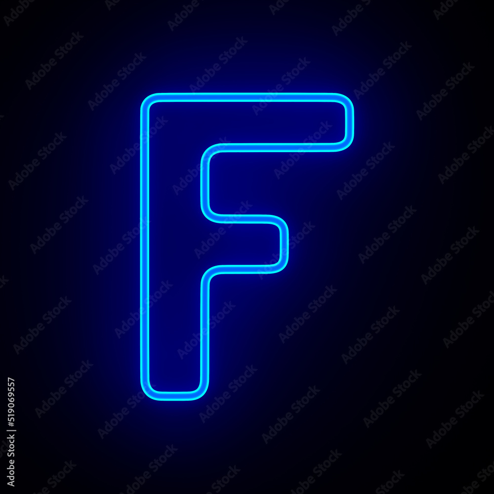Character F on dark background. 3D illustration Character F on dark background. 3D illustration