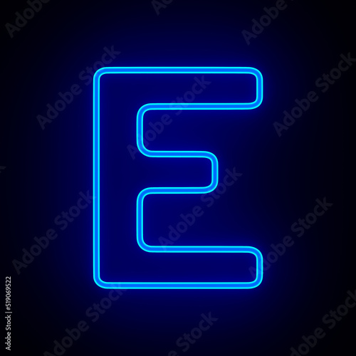 Character E on dark backgro...