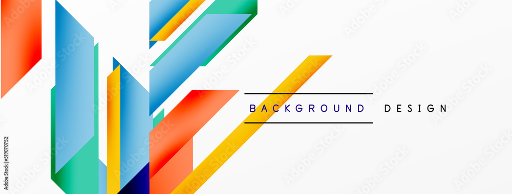 Minimal geometric abstract background. Dynamic 3d lines composition. Trendy techno business template for wallpaper, banner, background or landing Minimal geometric abstract background. Dynamic 3d lines composition. Trendy techno business template for wallpaper, banner, background or landing