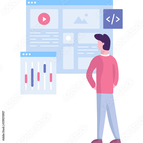 Front end development vector website design icon