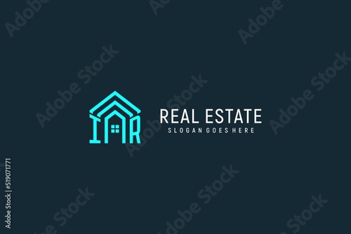 Initial letter IR roof logo real estate with creative and modern logo style