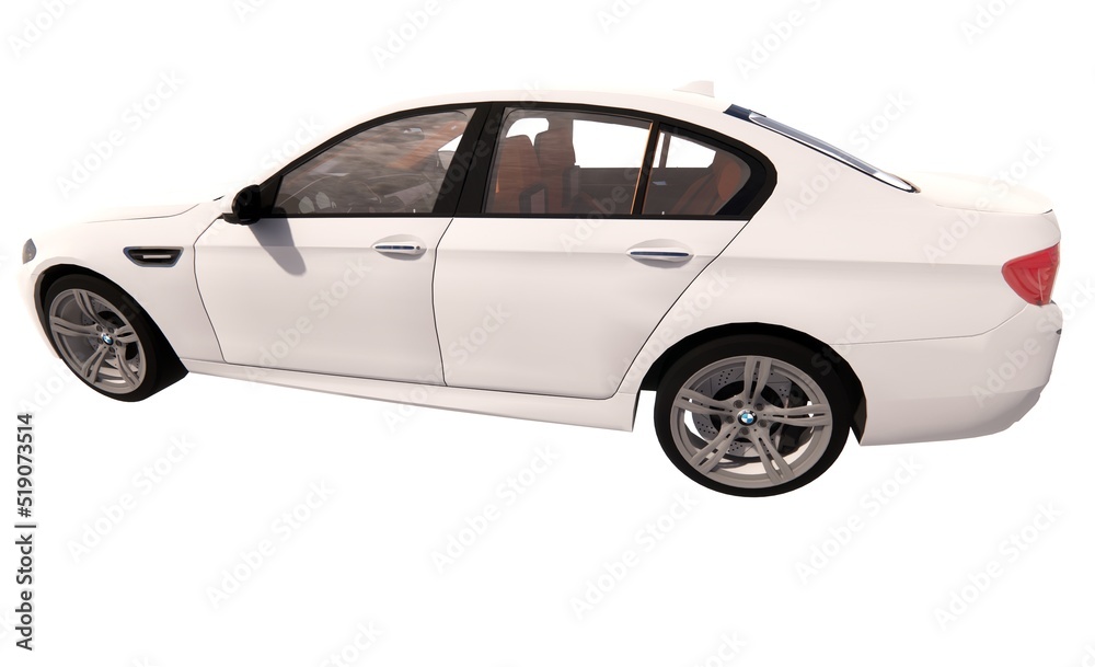 Car isolated vehicle clean mockup 3d model illustration concept render