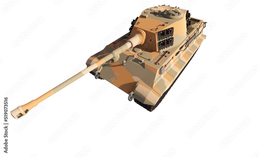 Obraz premium Vehicle military tank concept 3d illustration render model template