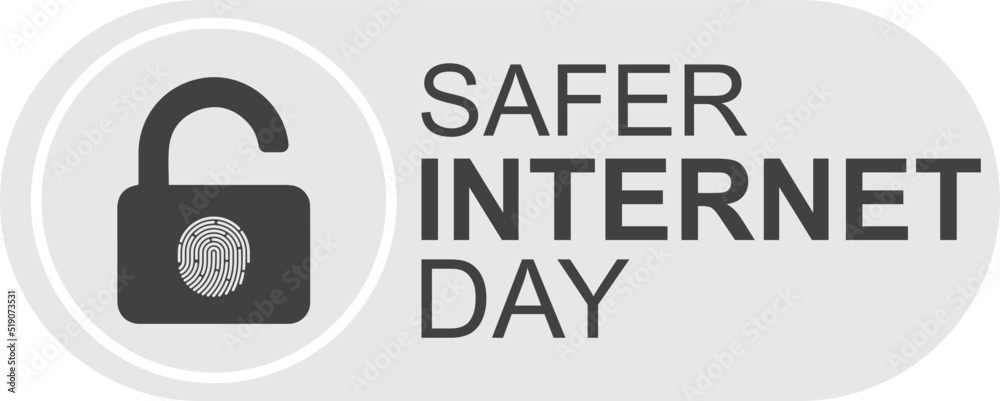 Safer internet day celebration symbol vector