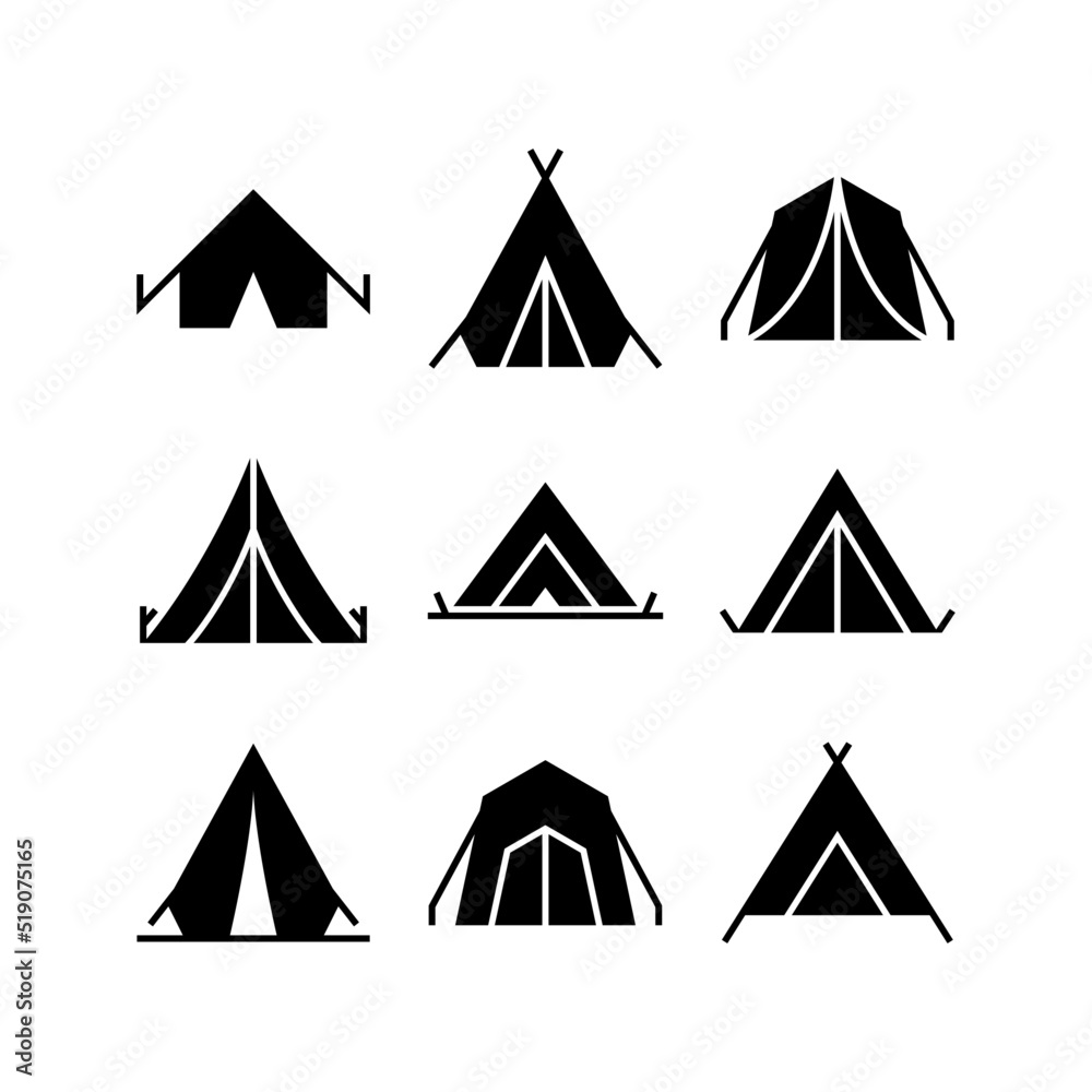tent icon or logo isolated sign symbol vector illustration - high quality black style vector icons
 - obrazy, fototapety, plakaty 