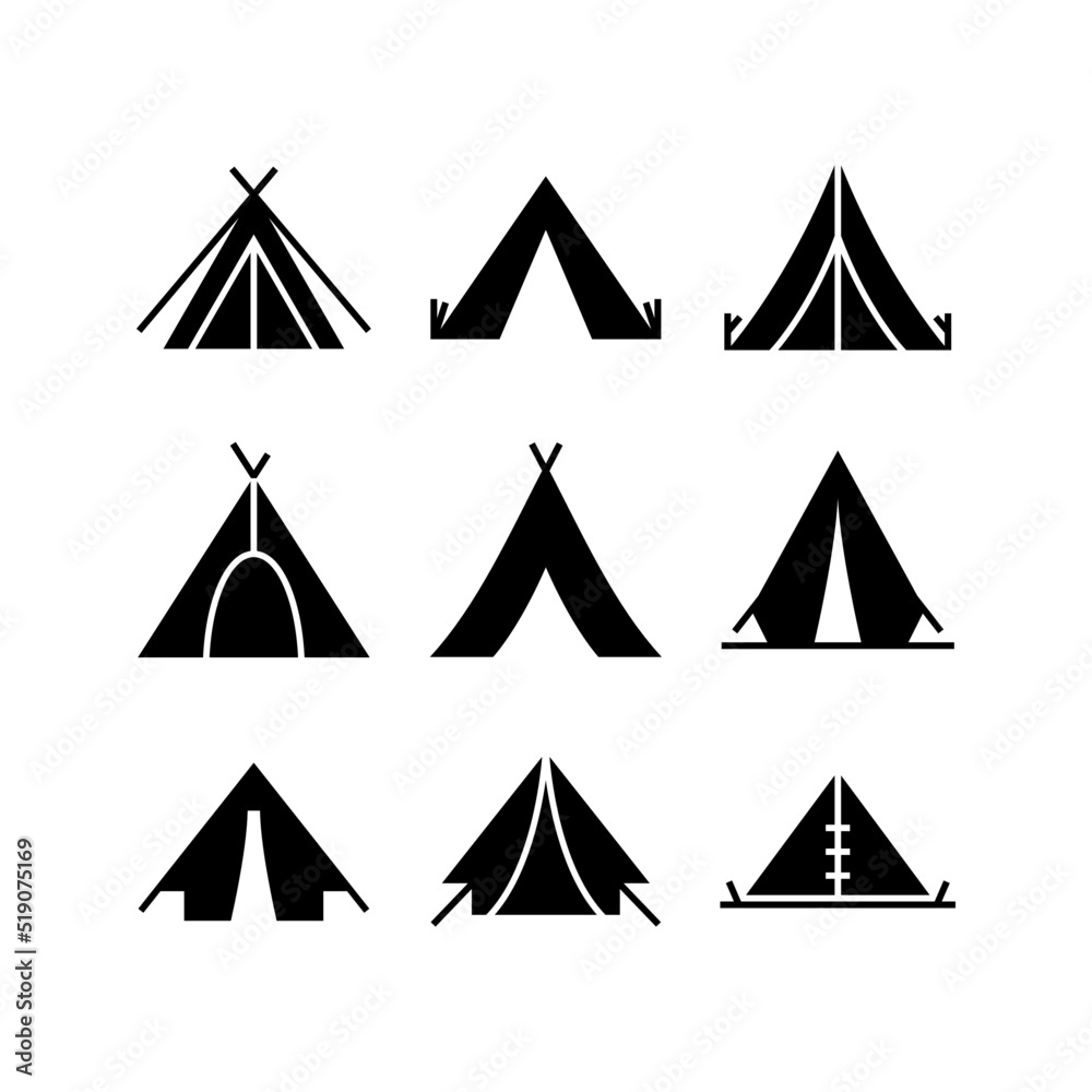 tent icon or logo isolated sign symbol vector illustration - high quality black style vector icons
 - obrazy, fototapety, plakaty 