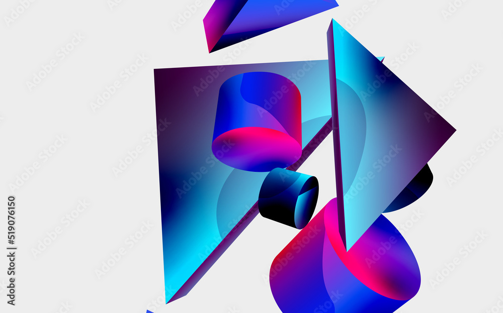 3d vector minimalist geometric abstract background. Triangle, cylinder, pyramid basic shape composition. Trendy techno business template for wallpaper, banner, background or landing 3d vector minimalist geometric abstract background. Triangle, cylinder, pyramid basic shape composition. Trendy techno business template for wallpaper, banner, background or landing