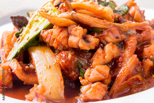 Stir-fried Squid ( Ojingeo-bokkeum ) - Korean food © hot8030