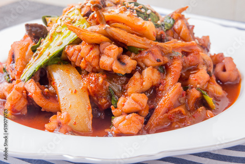 Stir-fried Squid ( Ojingeo-bokkeum ) - Korean food