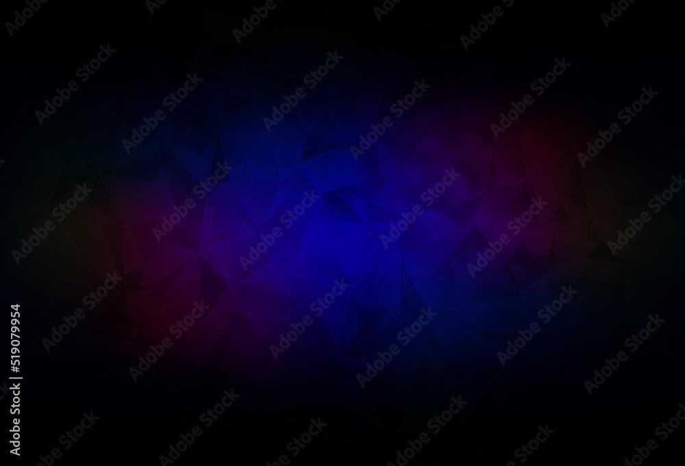 Dark Blue, Red vector polygonal template.