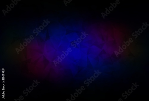 Dark Blue, Red vector polygonal template.