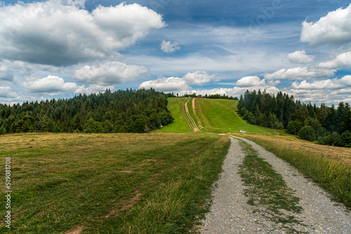 Fototapeta Naklejka Na Ścianę i Meble -  Kykula - highest hill of Jablunkovske medzihorie mountains on slovakian - polish borders