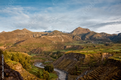 Colca Canyon area in Peru - South America. One of the deepest canyons in the world