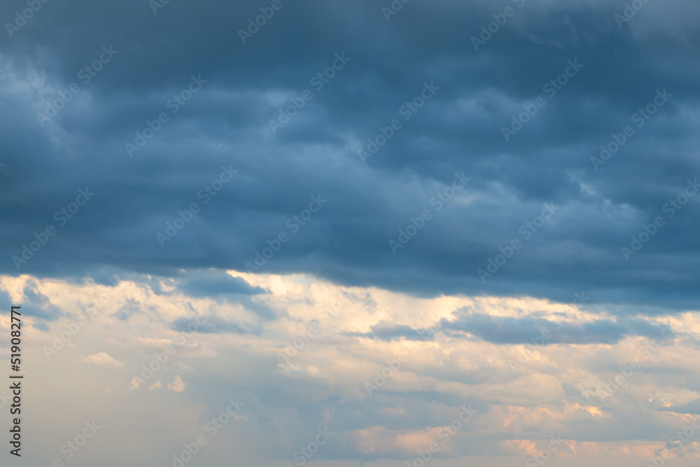 cloudy sky with thick clouds background, serene landscape