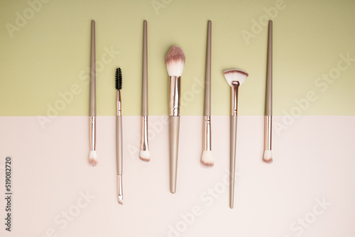 makeup brushes, professional decorative cosmetics, beauty accessories