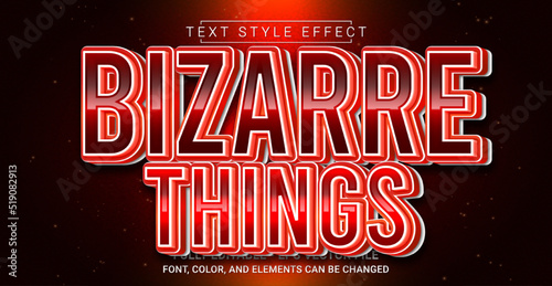 Bizarre Things Text Style Effect. Editable Graphic Text Template.