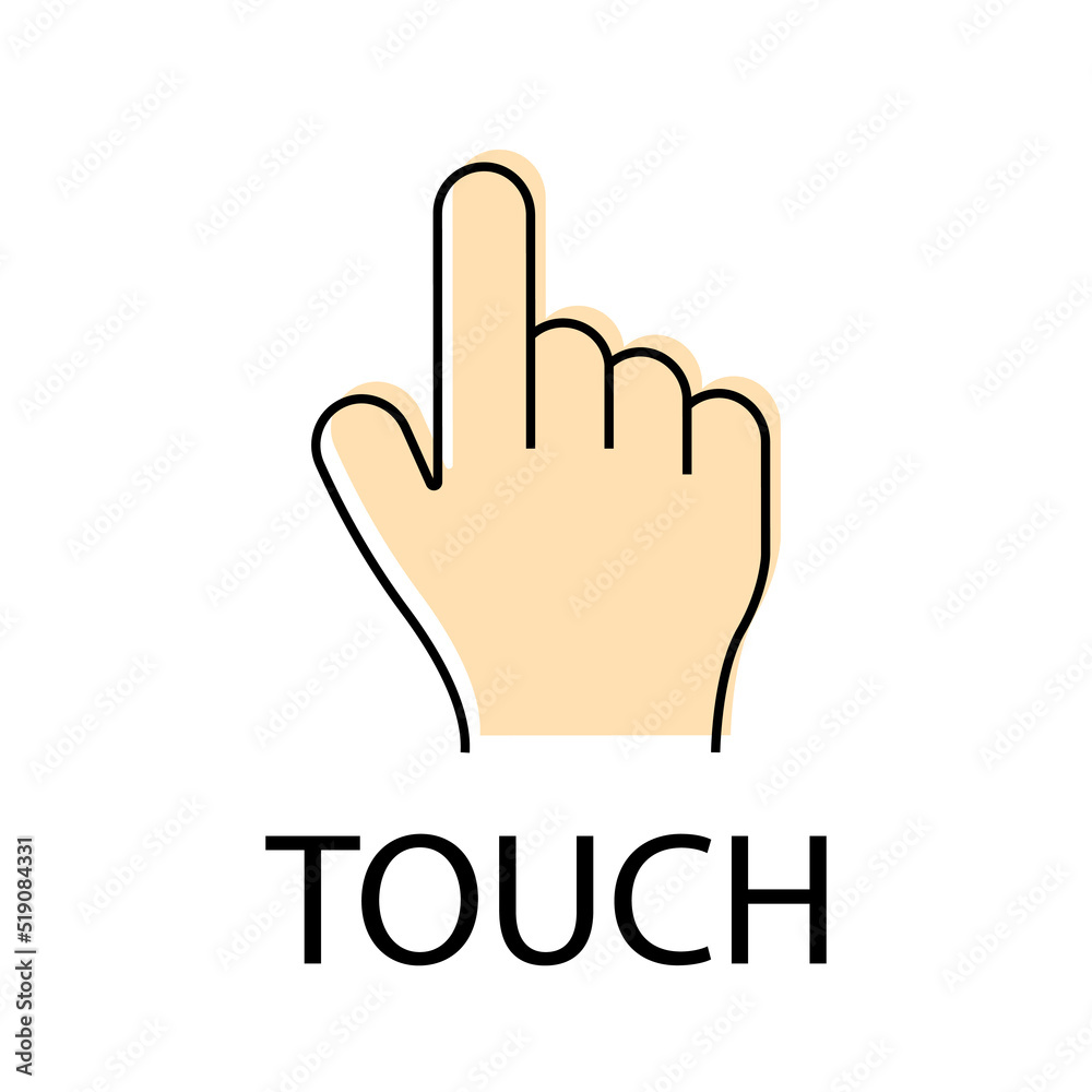 Fototapeta premium Touch vector icon. Black illustration isolated on white background for graphic and web design.