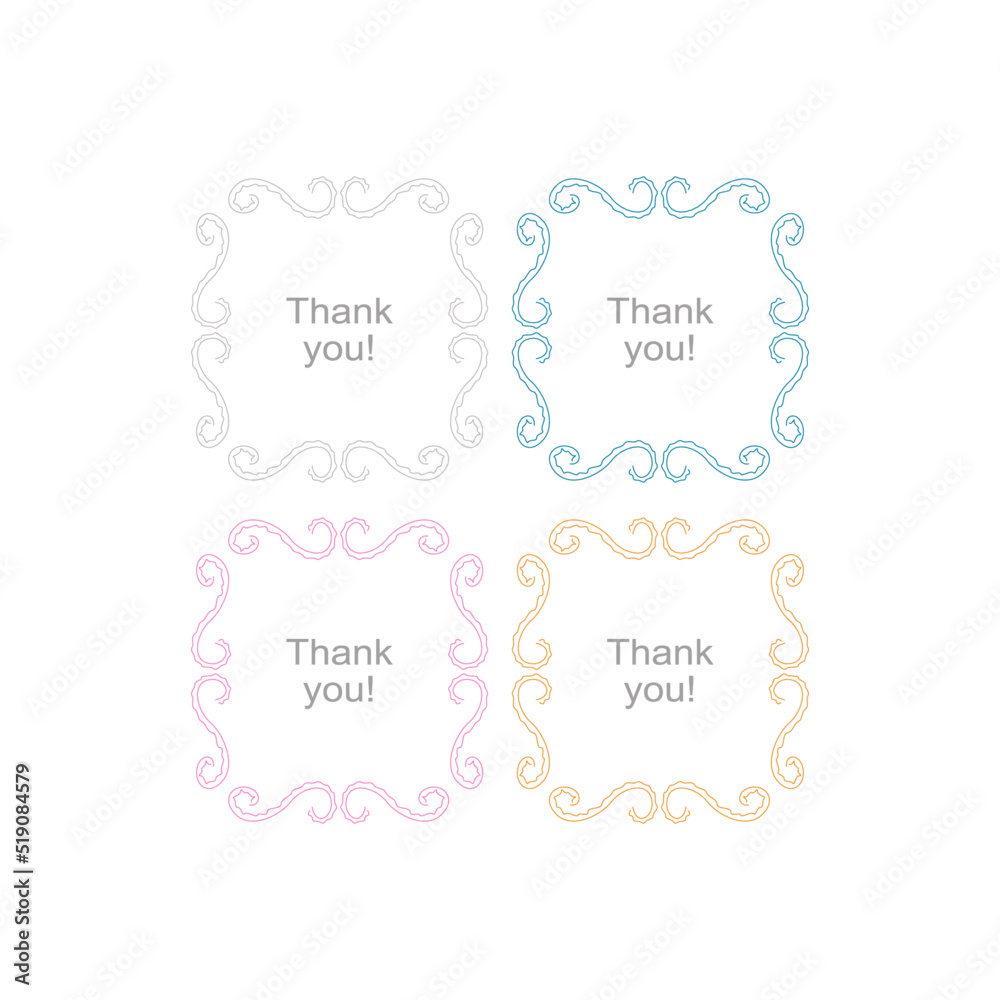 Thank You Ornamental Design Label isolated On White Thank You Ornamental Design Label isolated On White