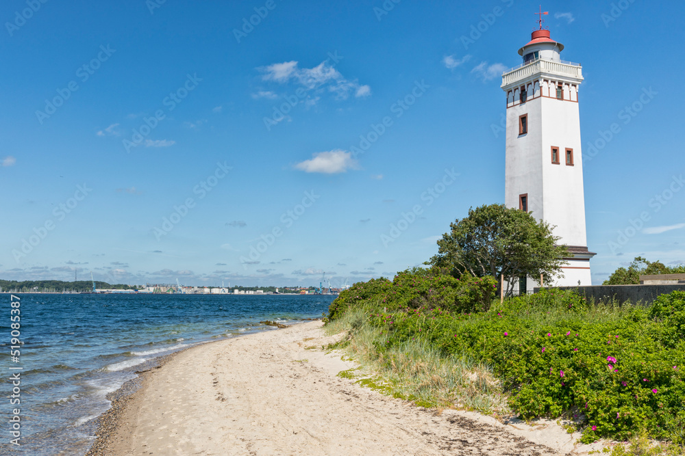 Lighthouse of Strib at the Little Belt, Denmark