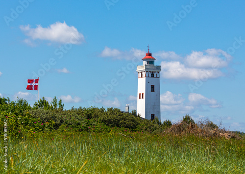 Strib Fyr  lighthouse at Middelfart  Funen  Denmark