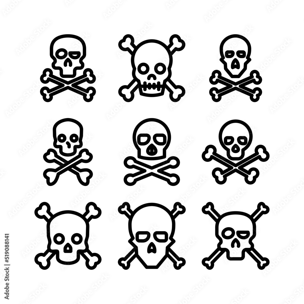 skull and crossbones icon or logo isolated sign symbol vector illustration - high quality black style vector icons
