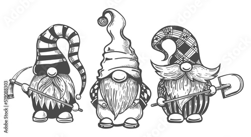 Black white gnomes