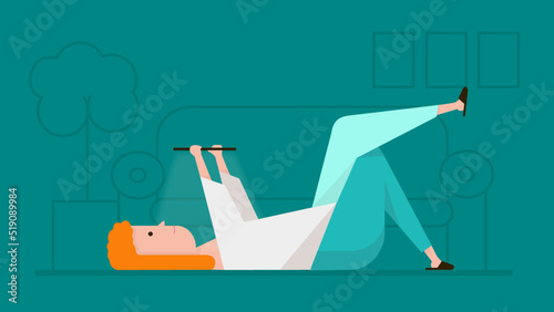 Girl with tablet at home