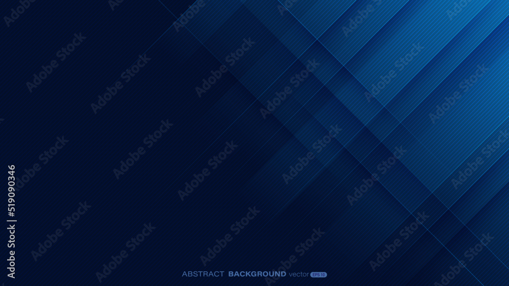 Obraz premium Abstract blue line stripes with light and shadow on dark blue background