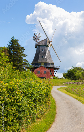 Windmill at Lindelse, Langeland, Denmark photo