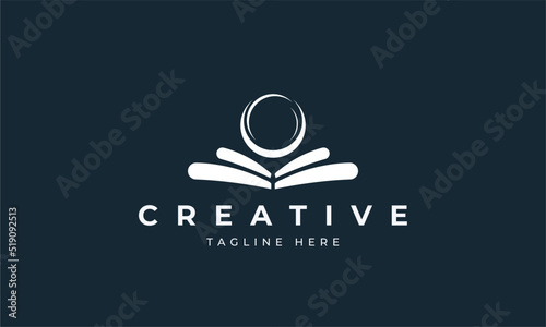 luxury and elegant gold colored pearl shell logo template
