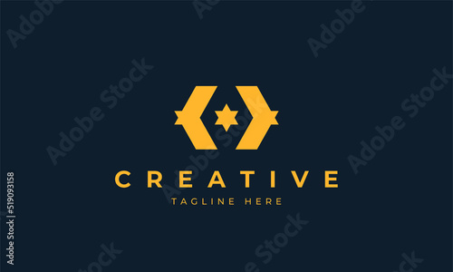 Logo Hexagon Star Icon Vector
