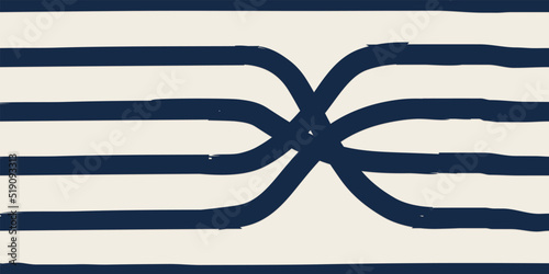 Minimalist striped knot abstract pattern. Modern vector template for design.