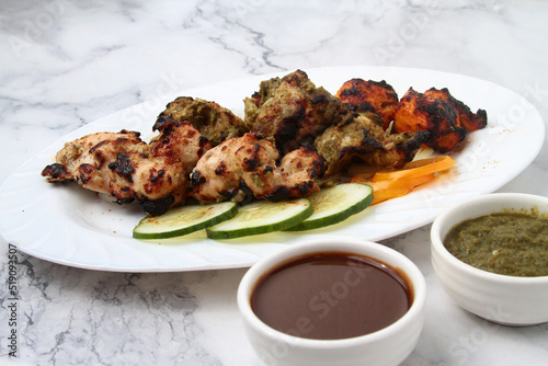 Freshly cooked Triranga Chicken Tikka photo