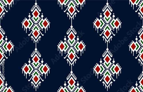 Geometric ethnic oriental seamless pattern traditional Design for background,carpet,wallpaper.clothing,wrapping,Batik fabric,Vector illustration.embroidery style - Sadu, sadou, sadow or sado