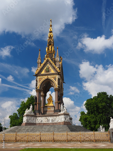 The Royal Albert Memorial in Kensington in London on a bright summer's day