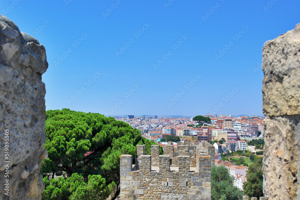 The moorish castle of Saint George located in the portuguese capital city, Lisbon