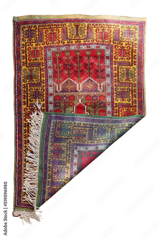 Hand woven antique Turkish carpet Hand woven antique Turkish carpet