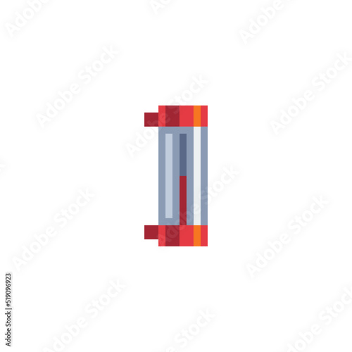 Wall thermometer pixel art icon. Isolated vector illustration. 8-bit sprite. Design stickers, logo, mobile app.