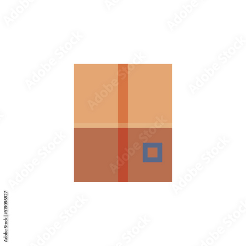 Carton box pixel art icons set, paper boxes closed. Isolated vector illustration. Design for logo and app.