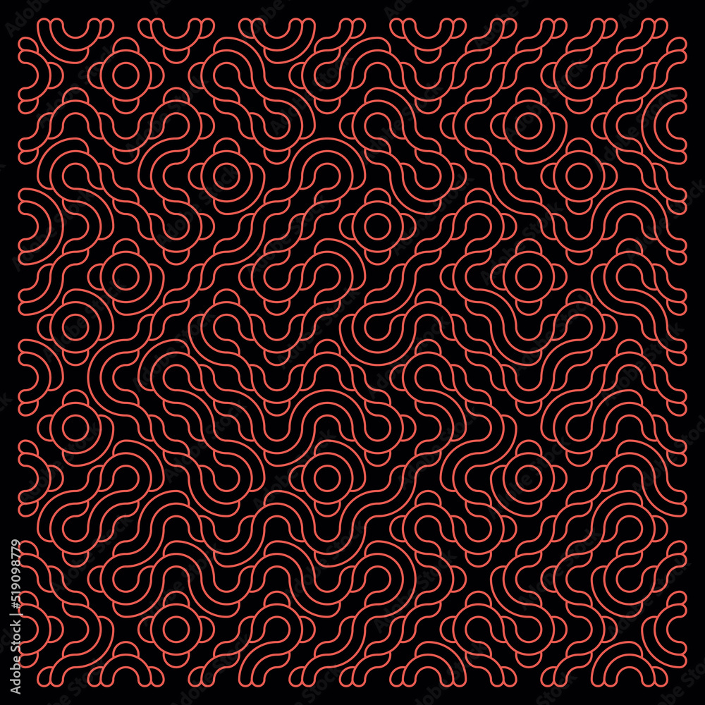 Color truchet tiling connections illustration