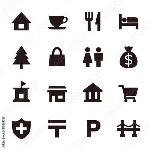 Map location icon set
