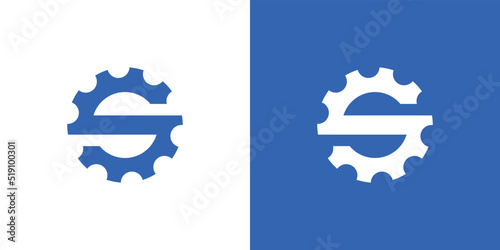 Strong and modern initial letter S gear mechanical logo design