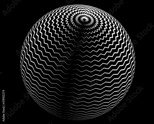 3d Abstract .White Texture with wavy, billowy lines. Optical art background. Wave design black and white. Tire Tracks. Vector illustration