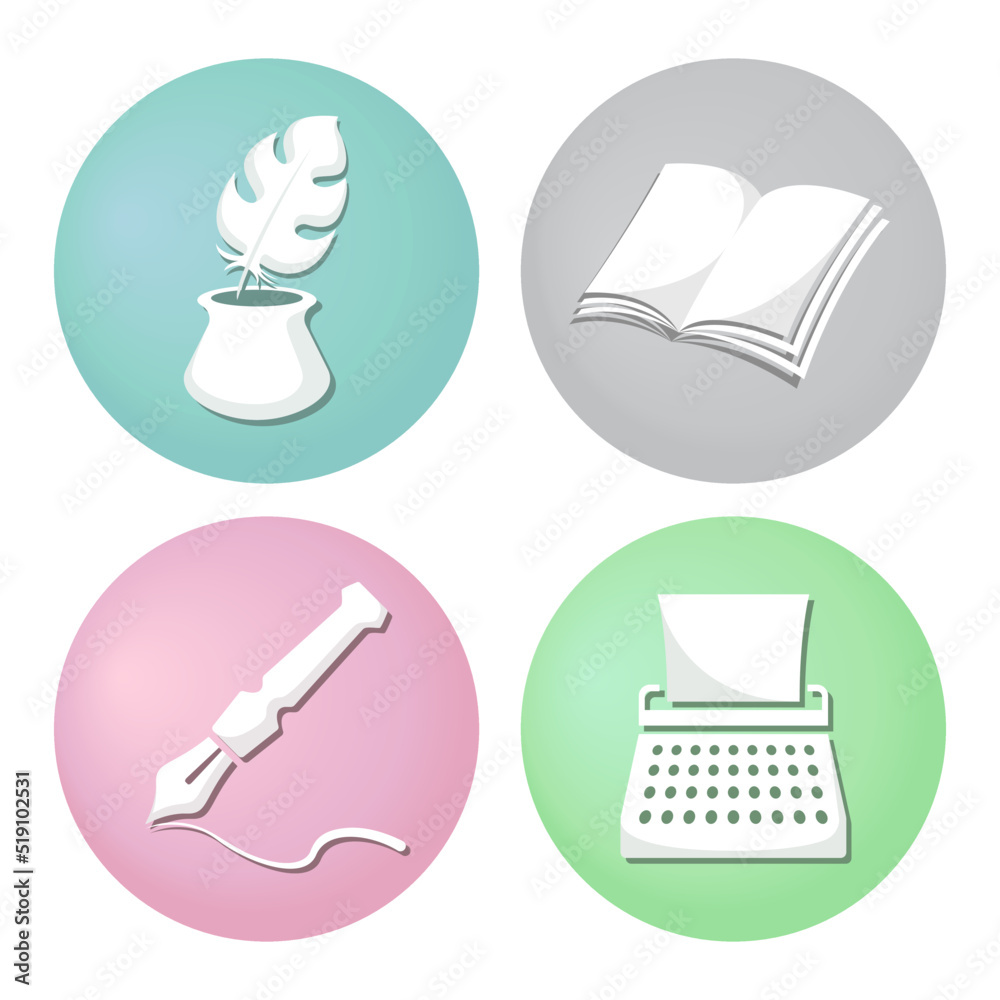 Set of education icons. Vector illustration. Set of education icons. Vector illustration.