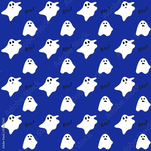 Ghosts for Halloween. Seamless pattern. Vector illustration. Surface pattern design.