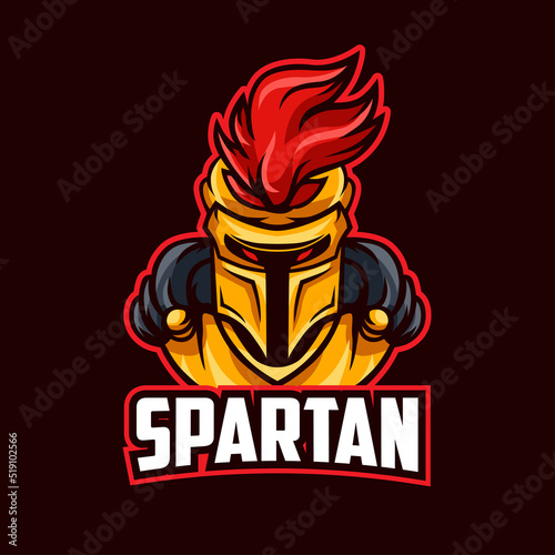 Head Spartan Mascot Logo Illustration
