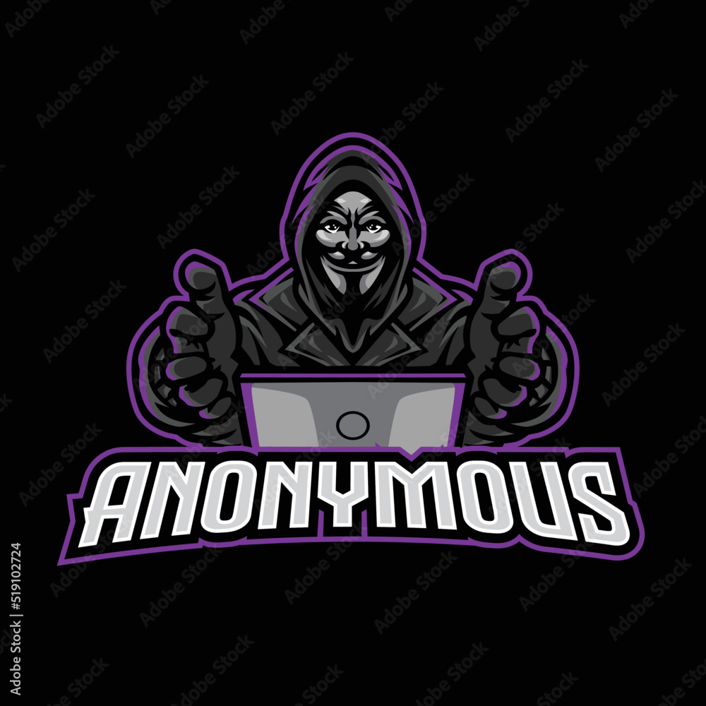 Anonymous Mask Hacker Mascot Logo