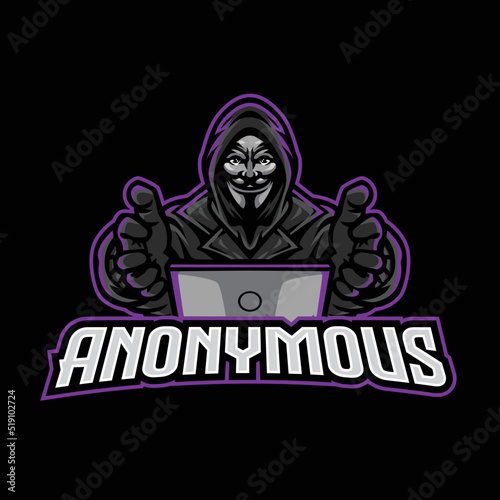 Anonymous Mask Hacker Mascot Logo © Issar