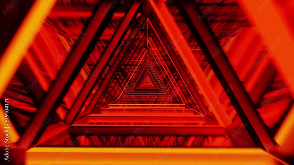 Hell Red triangle tunnel VJ loop background
