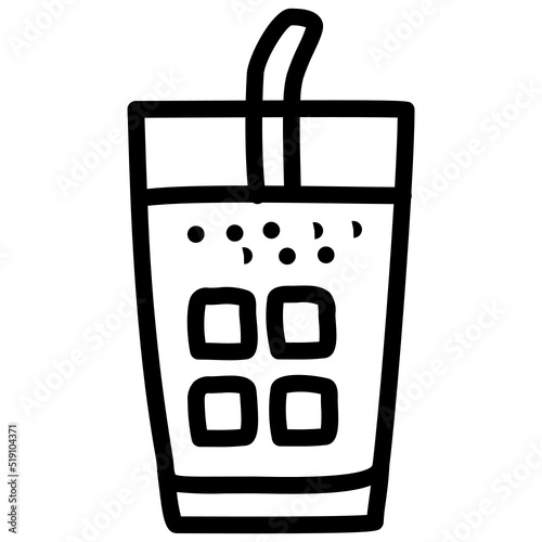 handdrawn ice coffee icon